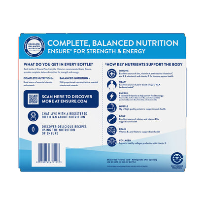 Ensure Plus Nutrition Shake, Vanilla, 8 Fl. Oz, 30-pack