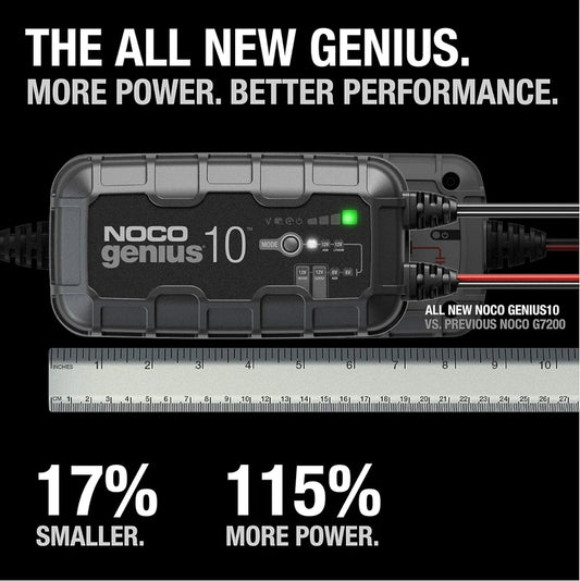 Noco GENIUS10, 10A 6V/12V Smart Battery Charger, Maintainer And Desulfator