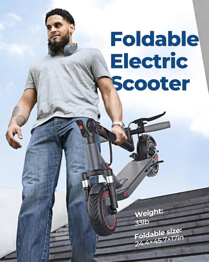 Electric Scooter, 350W/500W Powerful Motor, 8.5 In./10 In. Solid Tires, 19/22Mph, 28/21/12 Miles Range, Dual Braking